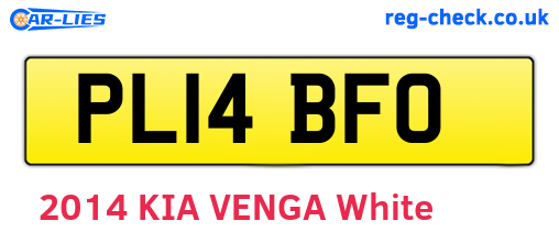 PL14BFO are the vehicle registration plates.