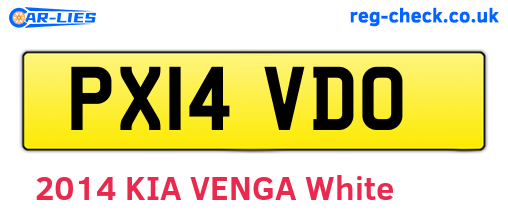 PX14VDO are the vehicle registration plates.
