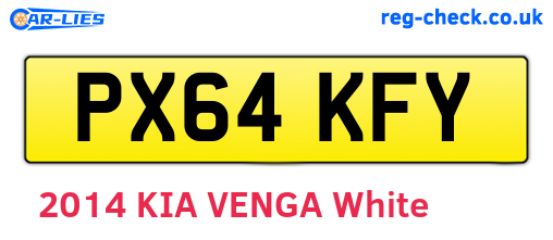 PX64KFY are the vehicle registration plates.