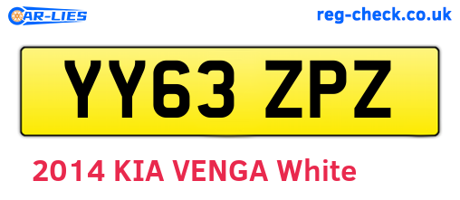 YY63ZPZ are the vehicle registration plates.