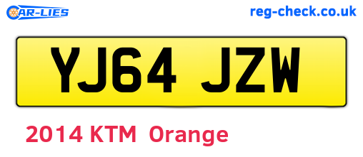 YJ64JZW are the vehicle registration plates.
