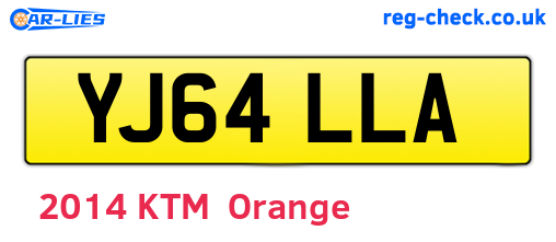 YJ64LLA are the vehicle registration plates.