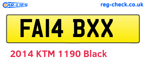 FA14BXX are the vehicle registration plates.
