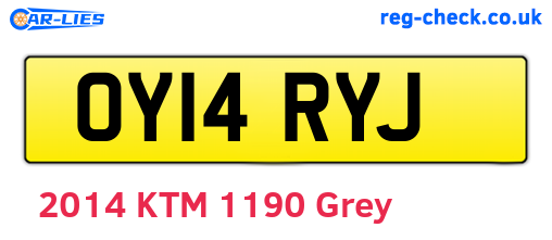 OY14RYJ are the vehicle registration plates.