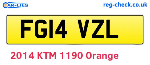 FG14VZL are the vehicle registration plates.