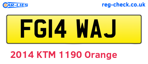 FG14WAJ are the vehicle registration plates.