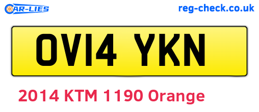 OV14YKN are the vehicle registration plates.
