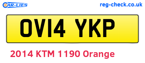 OV14YKP are the vehicle registration plates.