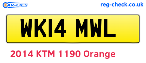 WK14MWL are the vehicle registration plates.