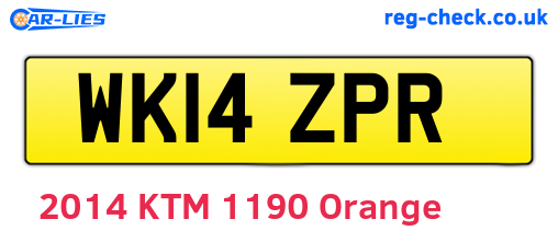 WK14ZPR are the vehicle registration plates.