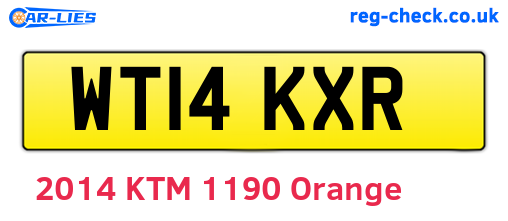WT14KXR are the vehicle registration plates.