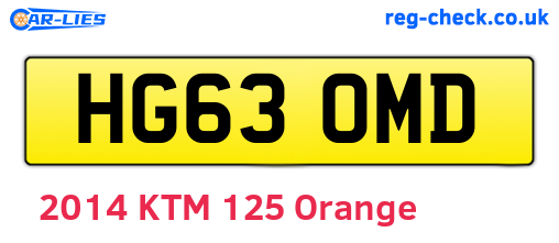 HG63OMD are the vehicle registration plates.