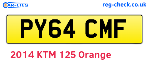 PY64CMF are the vehicle registration plates.