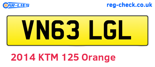 VN63LGL are the vehicle registration plates.