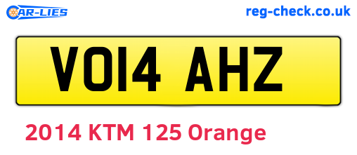VO14AHZ are the vehicle registration plates.