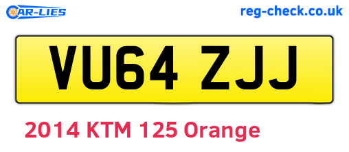 VU64ZJJ are the vehicle registration plates.