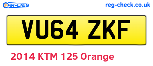 VU64ZKF are the vehicle registration plates.