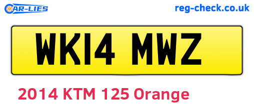 WK14MWZ are the vehicle registration plates.