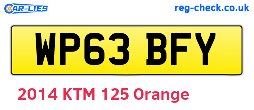 WP63BFY are the vehicle registration plates.