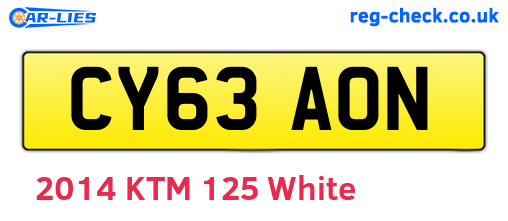 CY63AON are the vehicle registration plates.