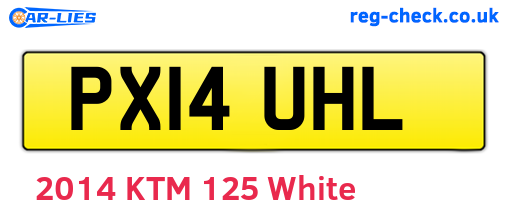 PX14UHL are the vehicle registration plates.