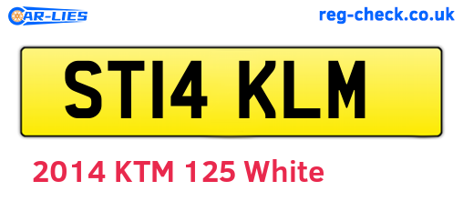ST14KLM are the vehicle registration plates.