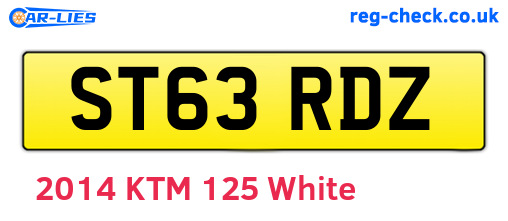 ST63RDZ are the vehicle registration plates.