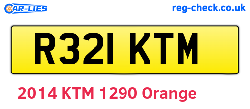 R321KTM are the vehicle registration plates.