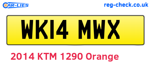 WK14MWX are the vehicle registration plates.