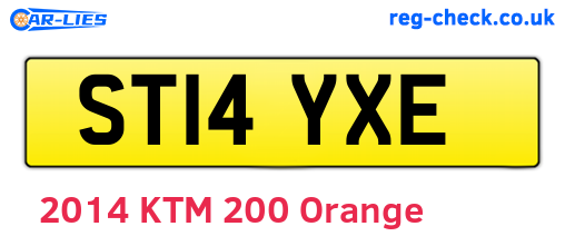 ST14YXE are the vehicle registration plates.