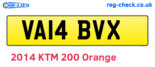 VA14BVX are the vehicle registration plates.