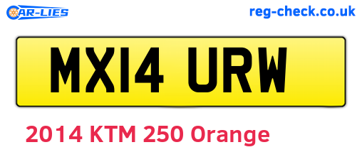 MX14URW are the vehicle registration plates.