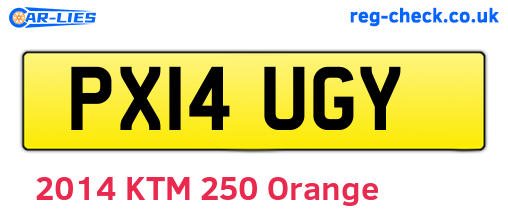 PX14UGY are the vehicle registration plates.