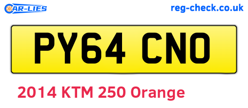 PY64CNO are the vehicle registration plates.