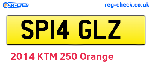 SP14GLZ are the vehicle registration plates.