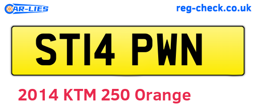 ST14PWN are the vehicle registration plates.