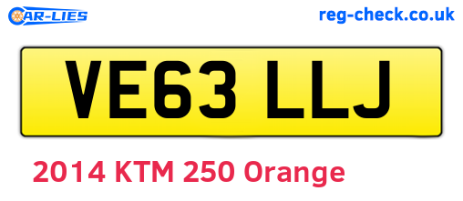 VE63LLJ are the vehicle registration plates.