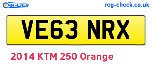 VE63NRX are the vehicle registration plates.