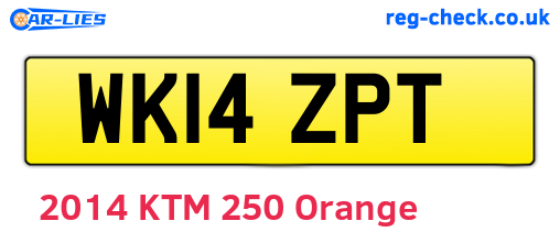 WK14ZPT are the vehicle registration plates.