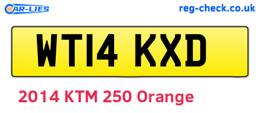 WT14KXD are the vehicle registration plates.
