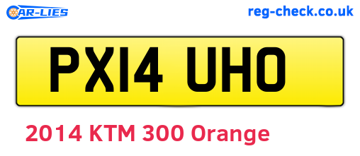 PX14UHO are the vehicle registration plates.