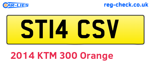 ST14CSV are the vehicle registration plates.