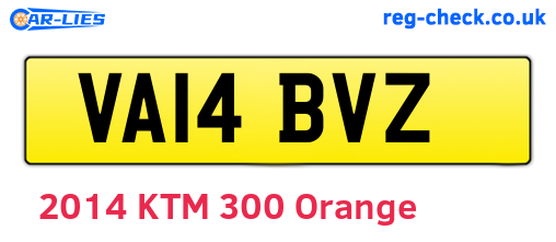 VA14BVZ are the vehicle registration plates.