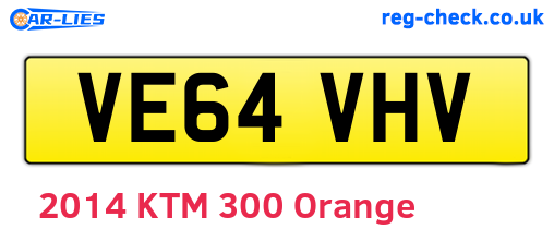 VE64VHV are the vehicle registration plates.