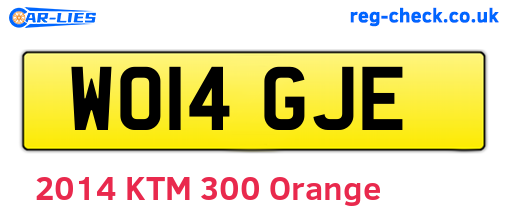 WO14GJE are the vehicle registration plates.