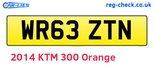 WR63ZTN are the vehicle registration plates.