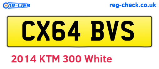 CX64BVS are the vehicle registration plates.