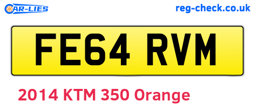 FE64RVM are the vehicle registration plates.