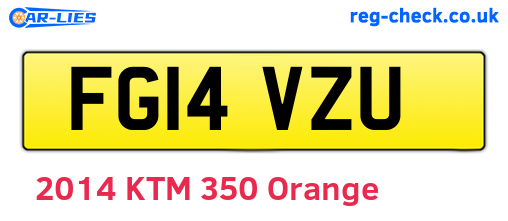 FG14VZU are the vehicle registration plates.