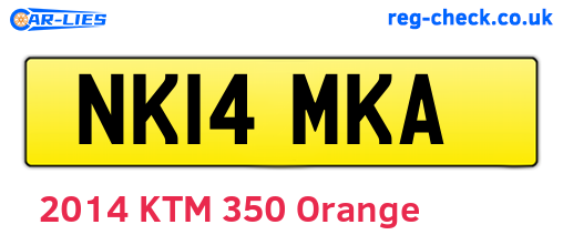 NK14MKA are the vehicle registration plates.